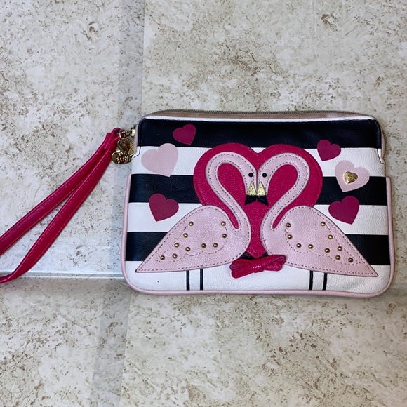 Betsey Johnson Bags Betsey Johnson Pink Flamingo Love Stripe